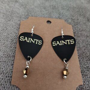 Women's NEW ORLEANS SAINTS GUITAR PICK EARRINGS